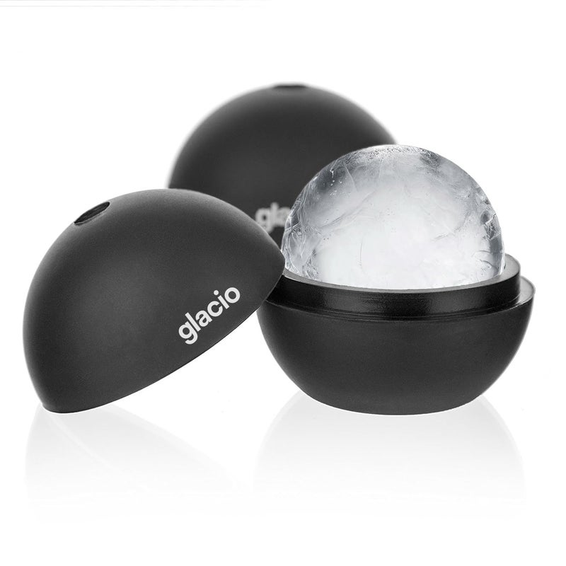 glacio Round Ice Cube Molds â€“ Large Whiskey Ice Ball Maker | BPA-Free Silicone Sphere Mold for Bourbon Cocktails Scotch & Home Bar | Slow-Melting Ice Balls - Image 1